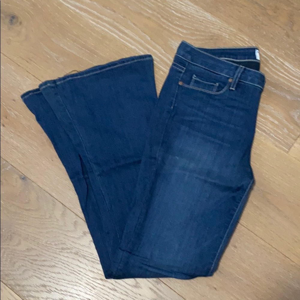 Dark Blue Paige Flare Jeans